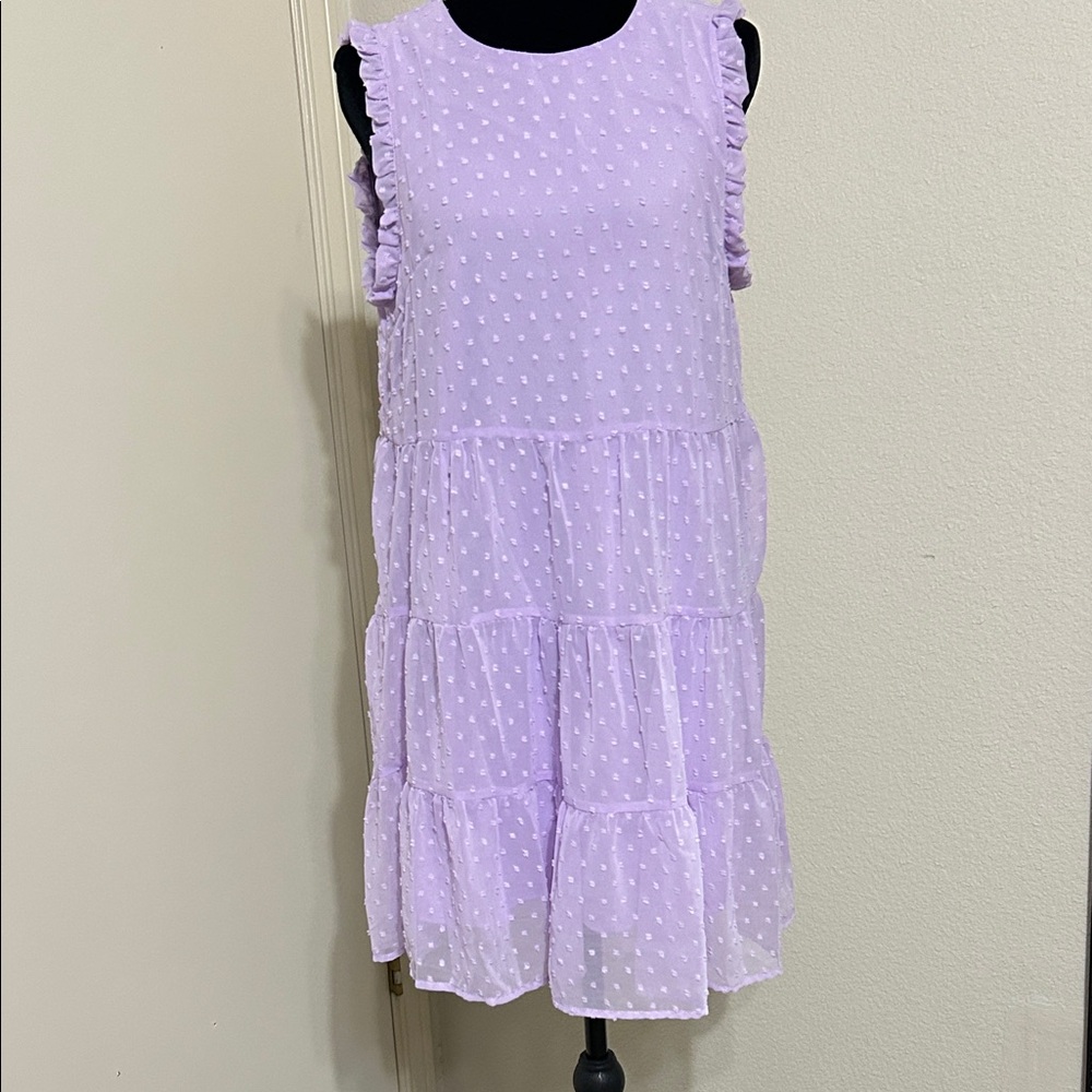 Peach Love California Lilac Swiss Dot Dress